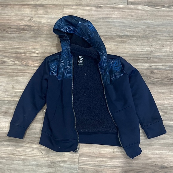 BOYS ZIP UP FLEECE LINED JACKET/HOODIE SIZE MEDIUM ( 7-8) - Picture 4 of 6